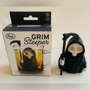 Grim Steeper Black White Grim Reaper Skeleton Tea Infuser